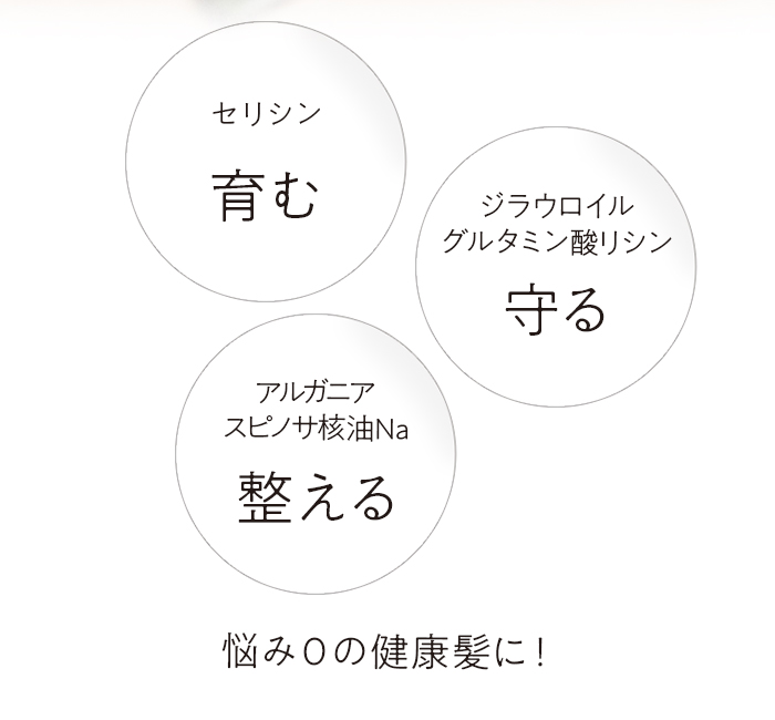 しっとりつやつや髪をサポート 悩み０の健康髪に！