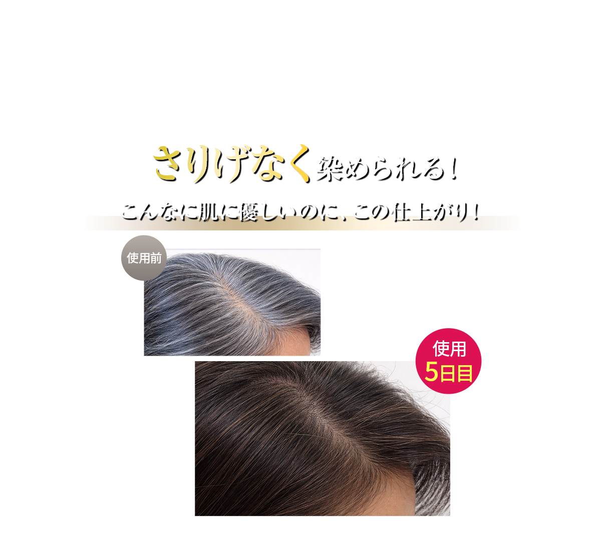 いつの間にか自然に黒髪へさりげなく染められる！