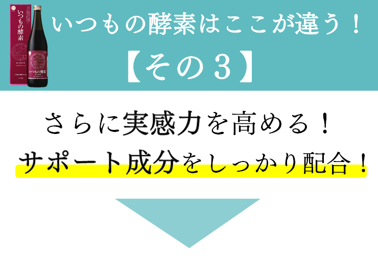 いつもの酵素　はここが違う【その3】　サポート成分をしっかり配合